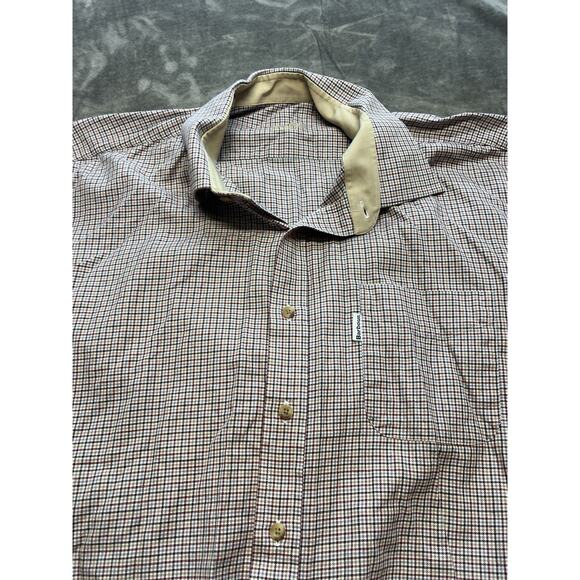 Barbour Shirt Mens Extra Large Red Tan Plaid Check Preppy Casual Xl‎ Long Sleeve - Picture 4 of 7